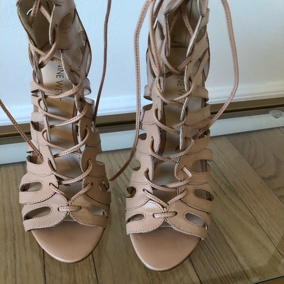 Nine West leather lace-up heels - 7 - Picture 5 of 6